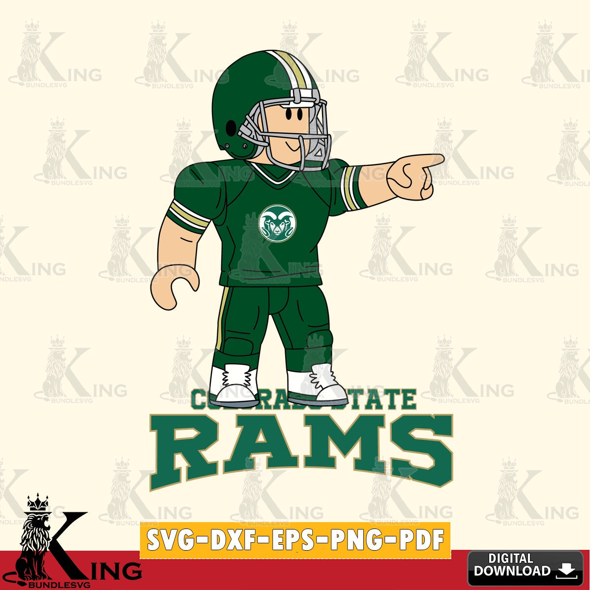 Colorado State Rams Roblox Player Football SVG file , NCAA Cricut,  File cut , Digital Download , PDF File