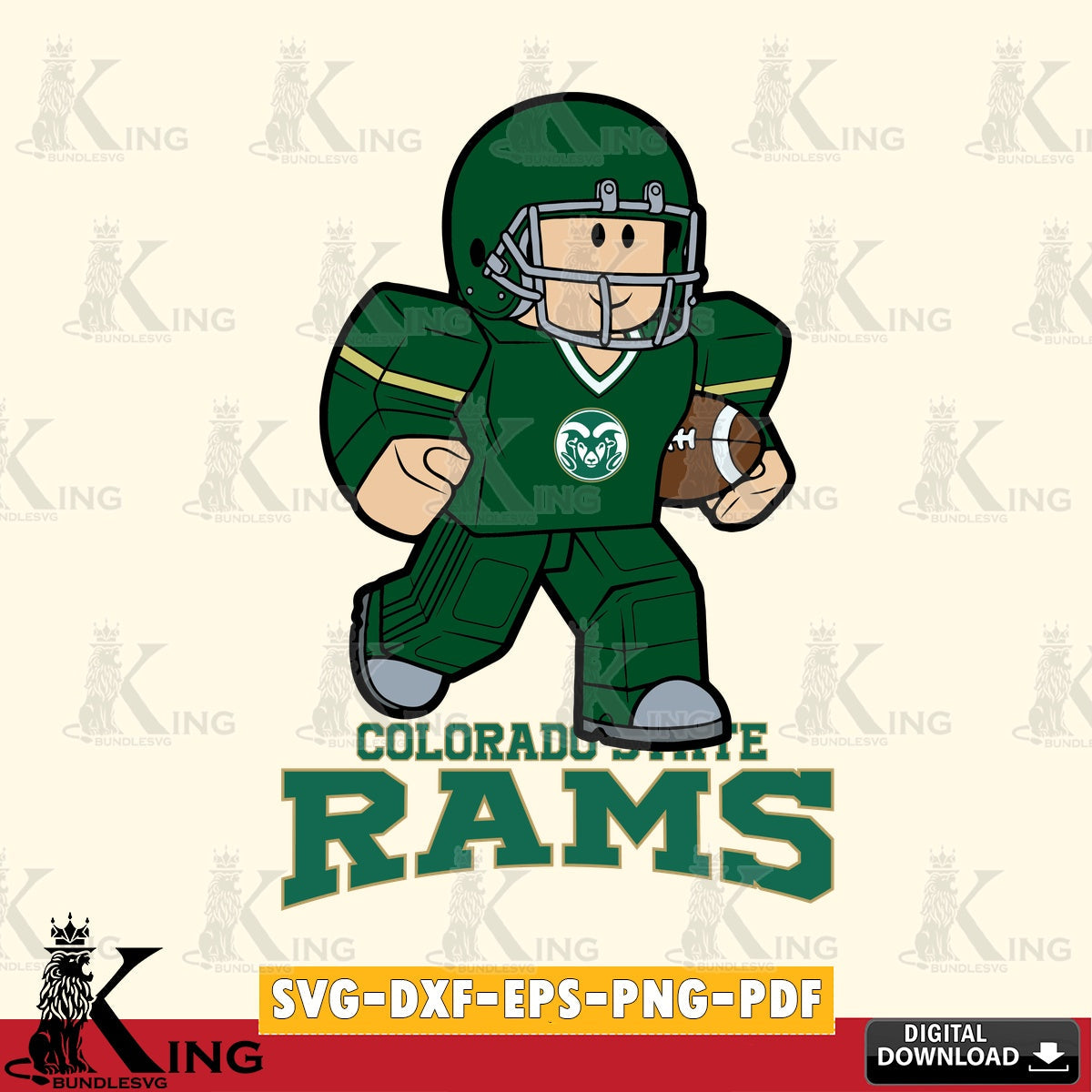 Colorado State Rams Roblox Player Rugby SVG file , NCAA Cricut,  File cut , Digital Download , PDF File