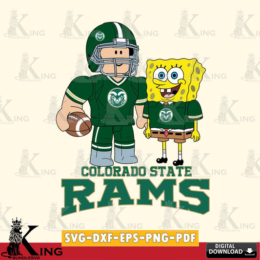 Colorado State Rams Roblox & Spongebob Football SVG file , NCAA Cricut,  File cut , Digital Download , PDF File