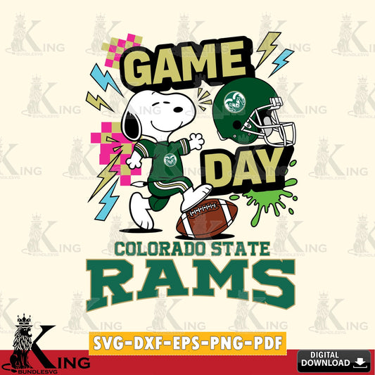 Colorado State Rams Snoopy Game day SVG, Cricut, Cut file  , Digital Download , Instant Download, Peanuts svg, NCAA svg, Football svg, Sport svg