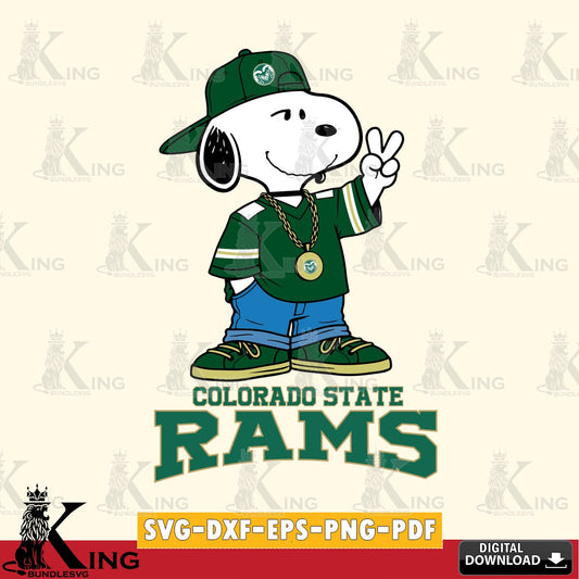 Colorado State Rams Snoopy Say hi SVG, Cricut, Cut file  , Digital Download , Instant Download, Peanuts svg, NCAA svg, Football svg, Sport svg