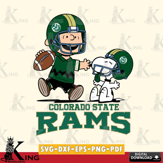 Colorado State Rams Snoopy and Peanut Fun SVG, Cricut, Cut file  , Digital Download , Instant Download, Peanuts svg, NCAA svg, Football svg, Sport svg