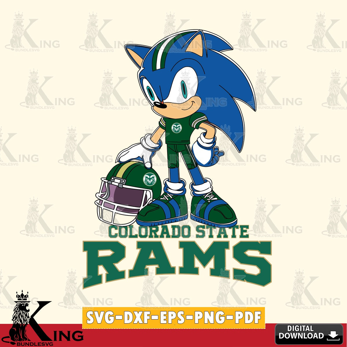 Colorado State Rams Sonic Player Football SVG file, Vector , Digital Download , PDF File , Instant Download