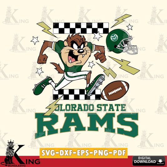 Colorado State Rams Taz Football Lightning SVG file, Cut file  , Digital Download , Instant Download, Taz svg, NCAA svg