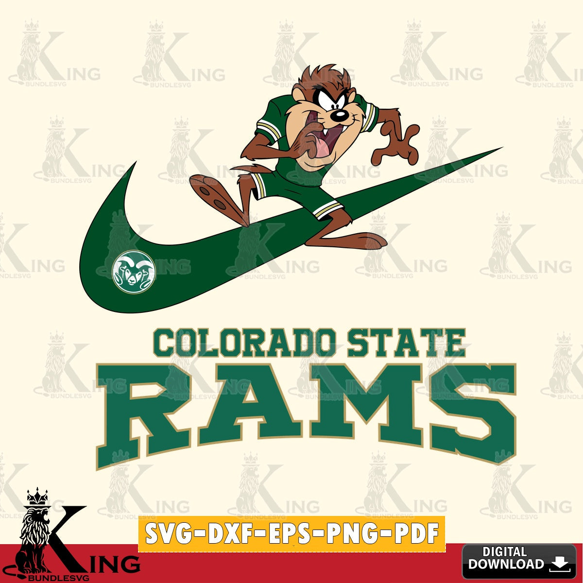 Colorado State Rams Taz Football Nike SVG file, Cut file  , Digital Download , Instant Download, Taz svg, NCAA svg