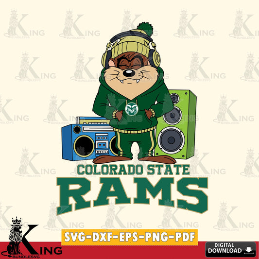 Colorado State Rams Taz Hip Hop SVG file, Cut file  , Digital Download , Instant Download, Taz svg, NCAA svg