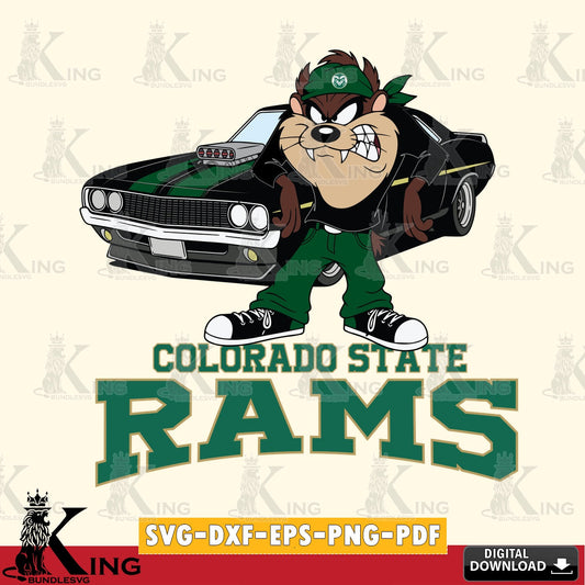 Colorado State Rams Taz Racing Car SVG file, Cut file  , Digital Download , Instant Download, Taz svg, NCAA svg