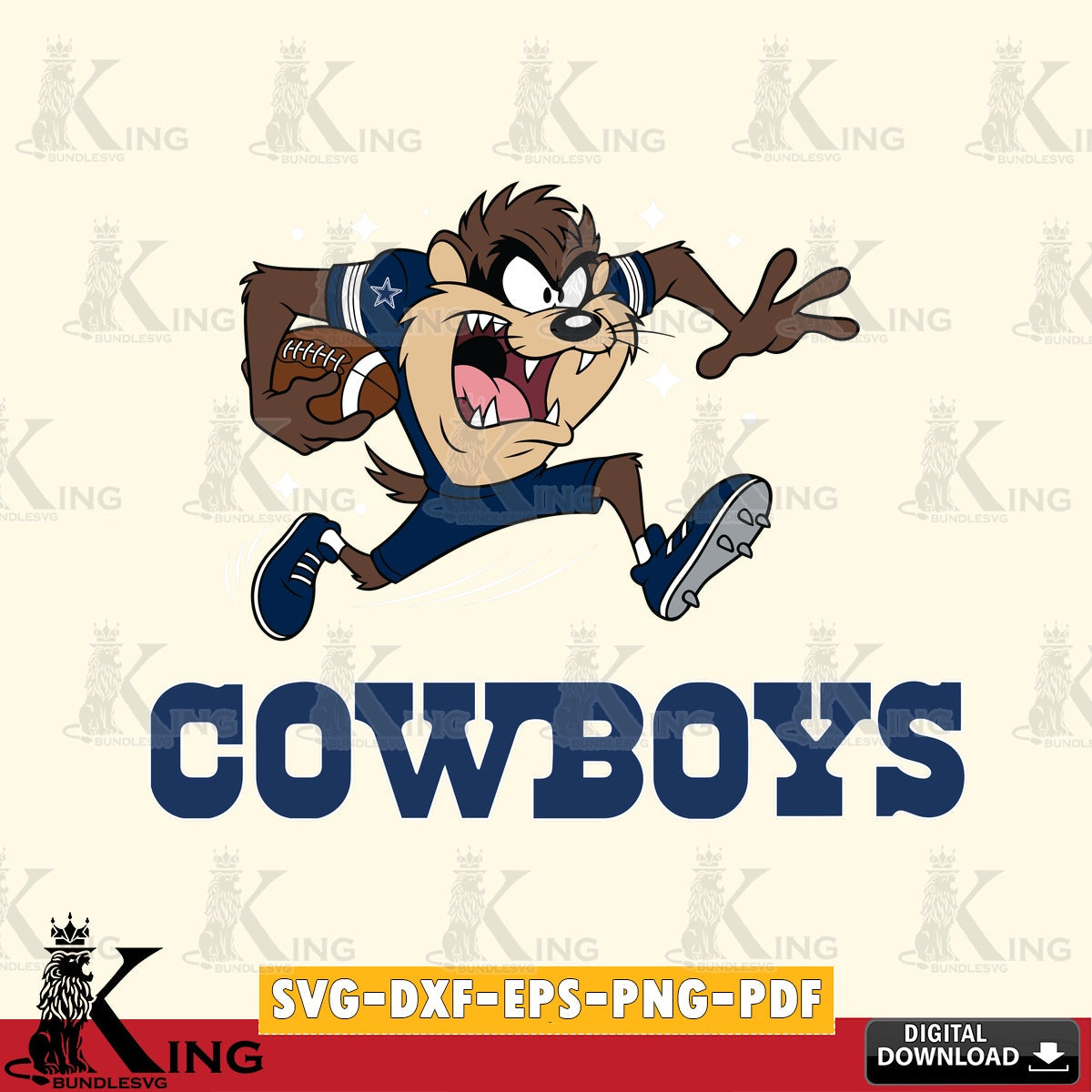 Dallas Cowboys Angry Taz Football Cut file  , Digital Download , Instant Download, Looney Tunes svg, Football svg