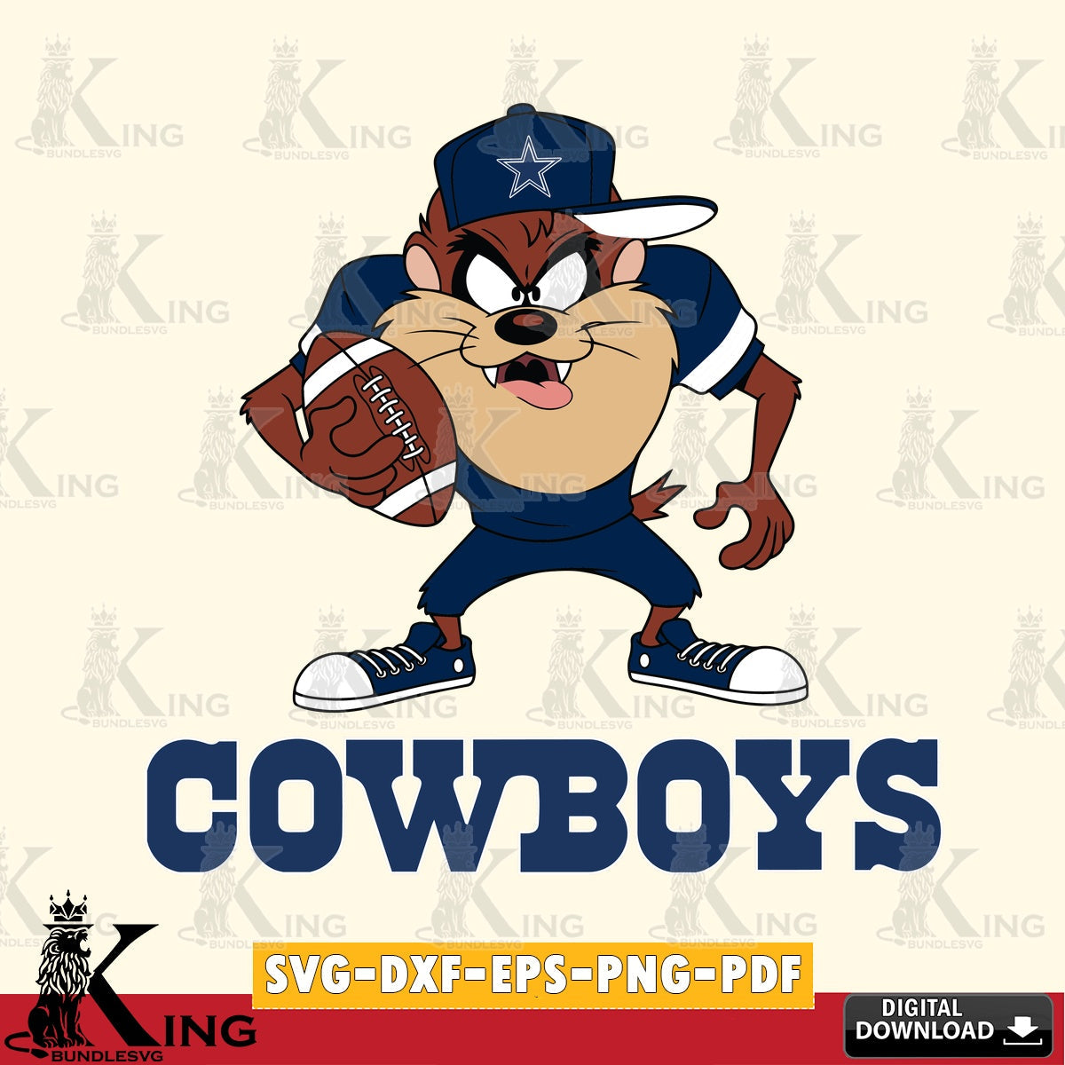 Dallas Cowboys Đồng phục bóng đá Taz Cut file  , Digital Download , Instant Download, Looney Tunes svg, Football svg