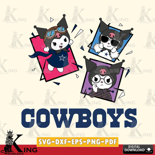 Dallas Cowboys Kuromi Action Football SVG file, Cricut, Cut file  , Digital Download , Instant Download, Sanrio svg, Clipart