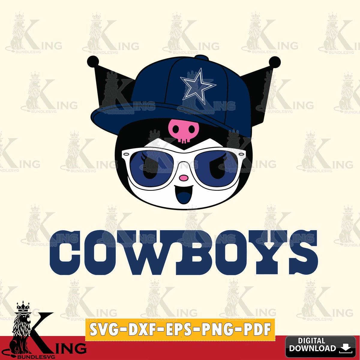 Dallas Cowboys Kuromi Football Cool SVG file, Cricut, Cut file  , Digital Download , Instant Download, Sanrio svg, Clipart