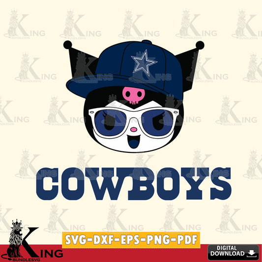 Dallas Cowboys Kuromi Football Cool SVG file, Cricut, Cut file  , Digital Download , Instant Download, Sanrio svg, Clipart