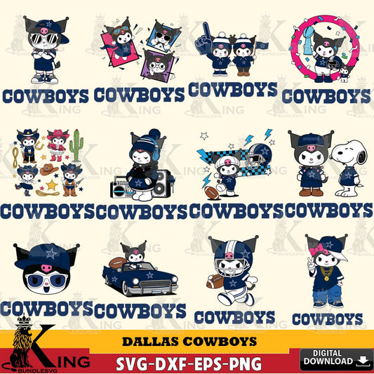 Dallas Cowboys Kuromi Football Jersey NFL Bundle SVG file, Cricut, Cut file  , Digital Download , Instant Download, Sanrio svg, Clipart