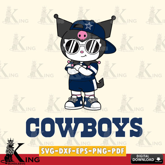 Dallas Cowboys Kuromi Football Jersey SVG file, Cricut, Cut file  , Digital Download , Instant Download, Sanrio svg, Clipart