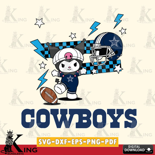 Dallas Cowboys Kuromi Game Day SVG file, Cricut, Cut file  , Digital Download , Instant Download, Sanrio svg, Clipart