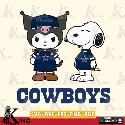 Dallas Cowboys Kuromi Snoopy Football SVG file, Cricut, Cut file  , Digital Download , Instant Download, Sanrio svg, Clipart