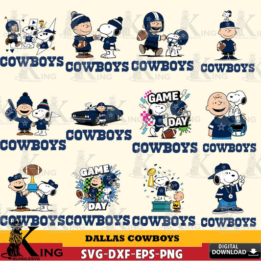 Dallas Cowboys Peanuts Play Football NFL Bundle Cricut file , Cut file  , Digital Download , PDF File , Instant Download
