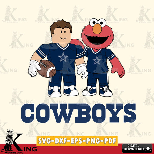 Dallas Cowboys Roblox & Elmo Football SVG file , Cricut, NFL  File cut , Digital Download , PDF File