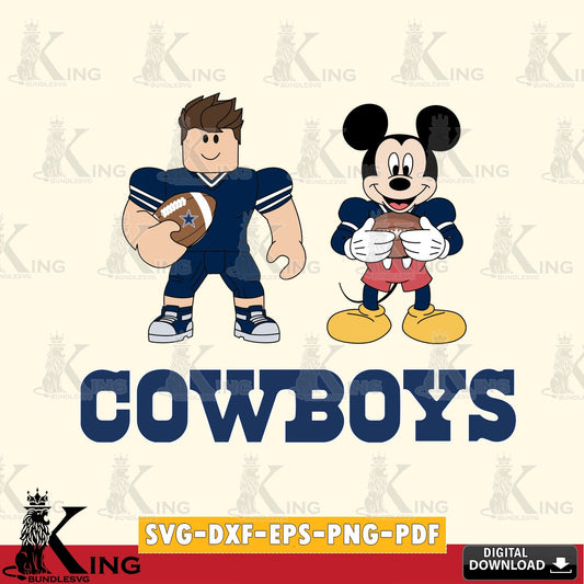 Dallas Cowboys Roblox & Mickey Football SVG file , Cricut, NFL  File cut , Digital Download , PDF File