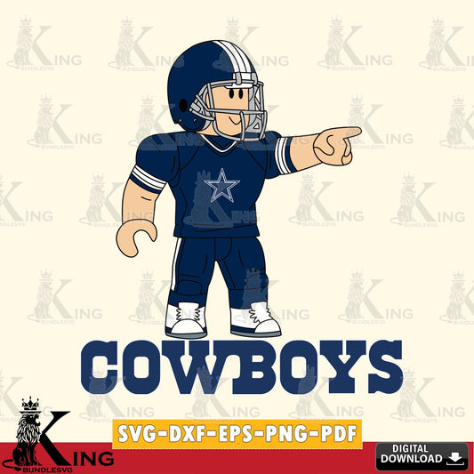 Printable art of Dallas Cowboys Roblox player football, a digital download for Cricut Maker and paper crafts