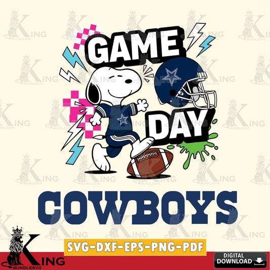Dallas Cowboys Snoopy Game day Cricut file , Cut file  , Digital Download , PDF File , Instant Download