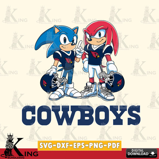 Eye-catching graphic of Dallas Cowboys Sonic And Knuckles Football, printable vector design for sublimation and crafts