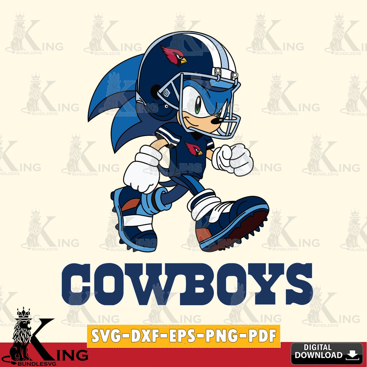 Dallas Cowboys Sonic Ready Football SVG file, Vector , Digital Download , PDF File , Instant Download