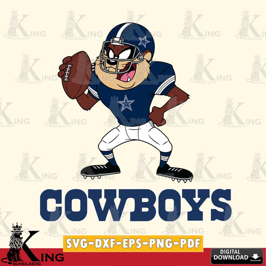 Dallas Cowboys Taz Football Player Cut file  , Digital Download , Instant Download, Looney Tunes svg, Football svg
