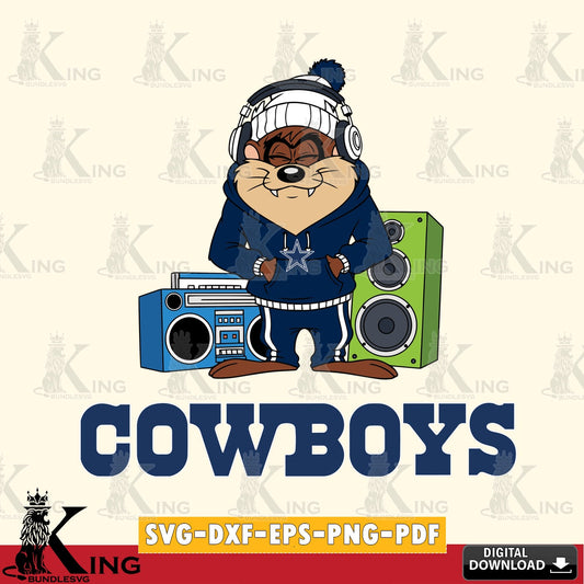 Dallas Cowboys Taz Hip Hop Cut file  , Digital Download , Instant Download, Looney Tunes svg, Football svg