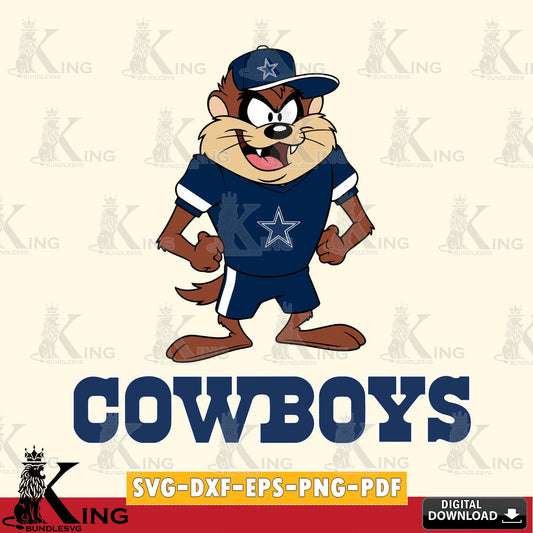 Dallas Cowboys Taz Standing Pose Cut file  , Digital Download , Instant Download, Looney Tunes svg, Football svg