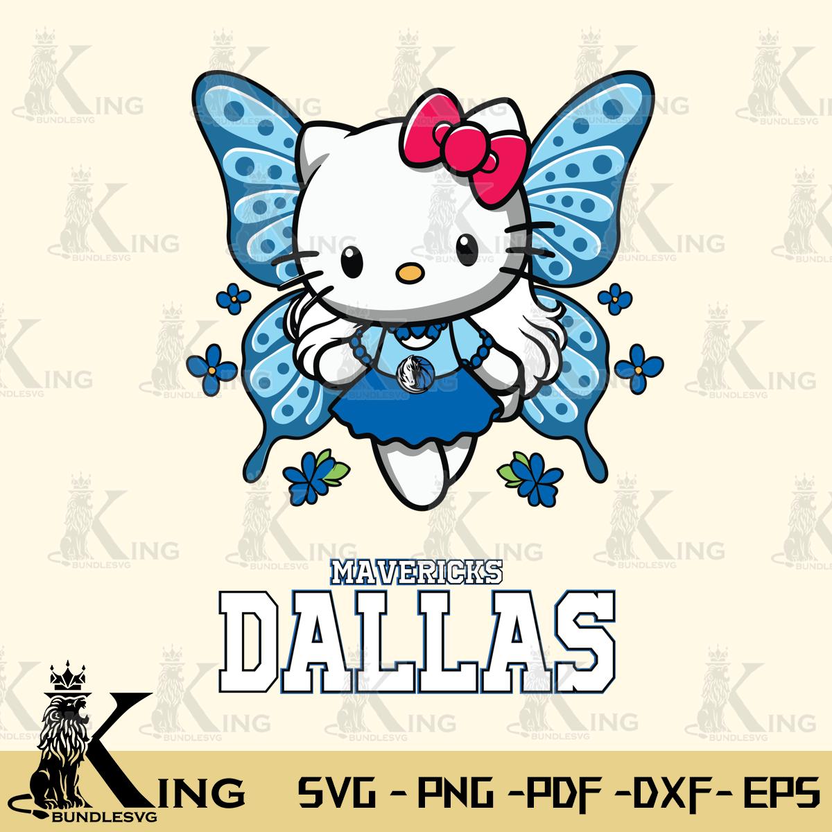 Dallas Mavericks Butterfly Kitty Charm Svg Eps Dxf Png File, Digital Download