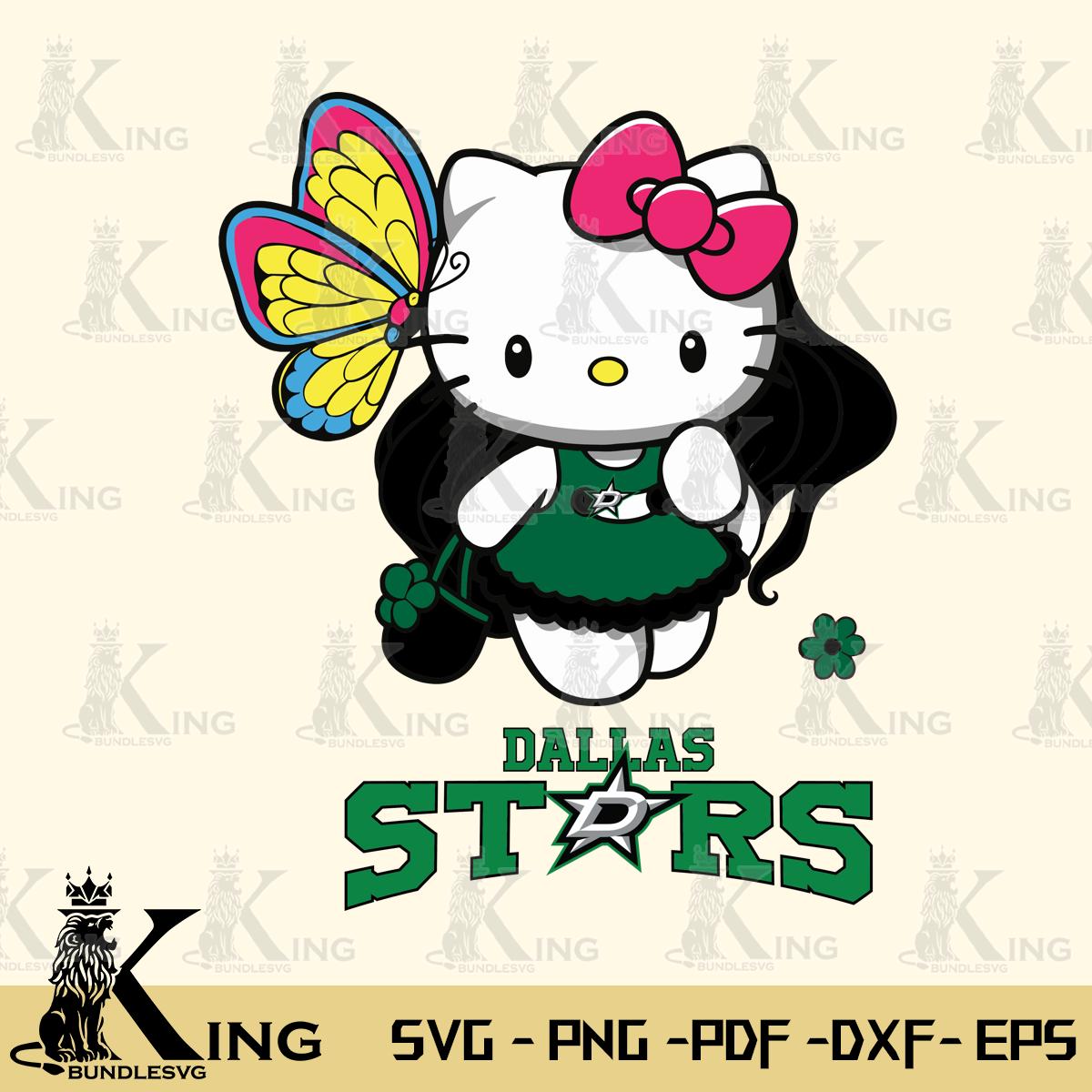 Dallas Stars Kitty Cartoon Svg Eps Dxf Png File, Digital Download