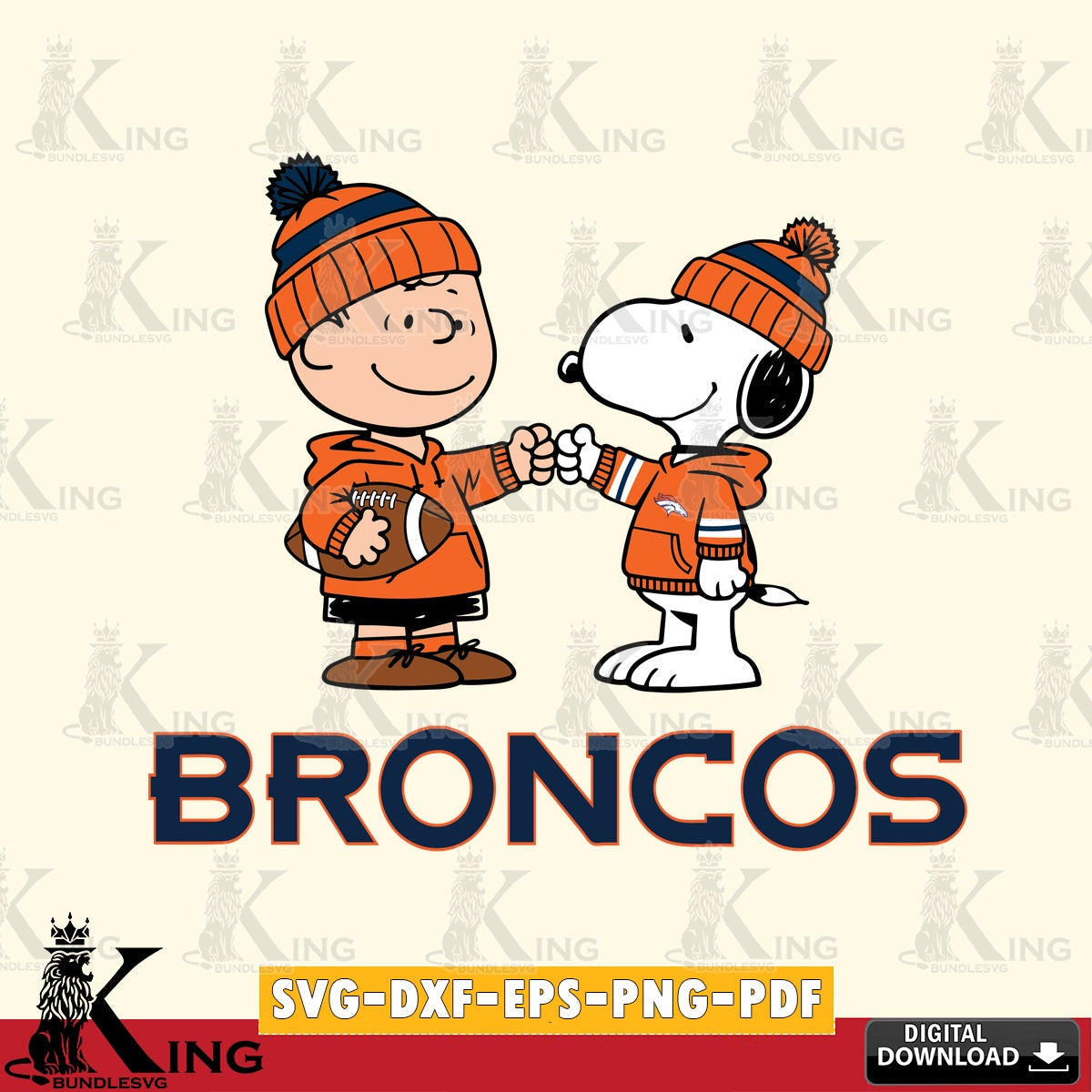 Denver Broncos CharlieBrown Football Fist Bump Cricut file , Cut file  , Digital Download , PDF File , Instant Download