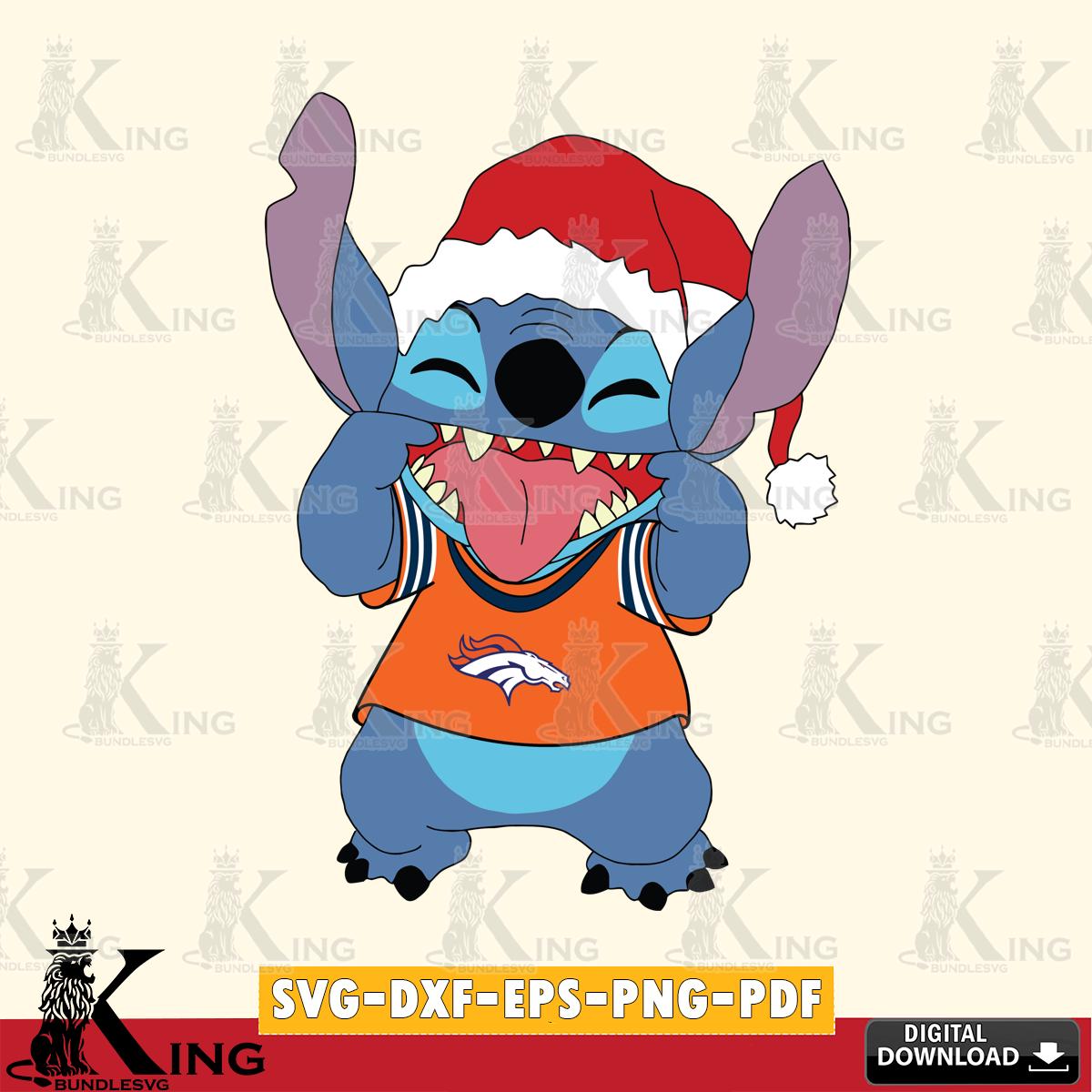 Denver Broncos Christmas Stitch Disney SVG, NFL for Cricut, Silhouette, Digital Download , file cut