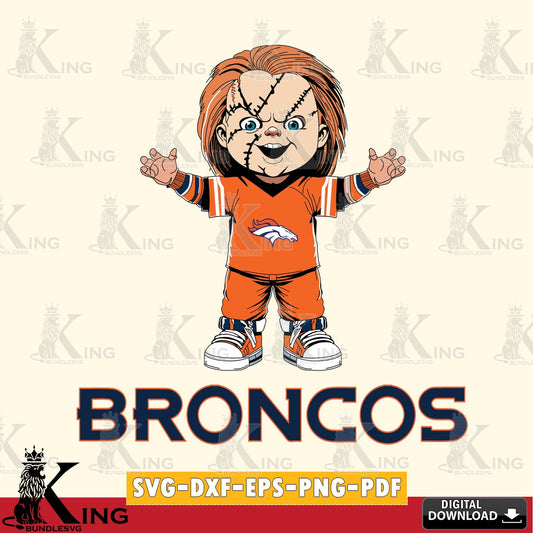 Stylish representation of Denver Broncos Chucky Football vector art for engraving, cutting, and printing