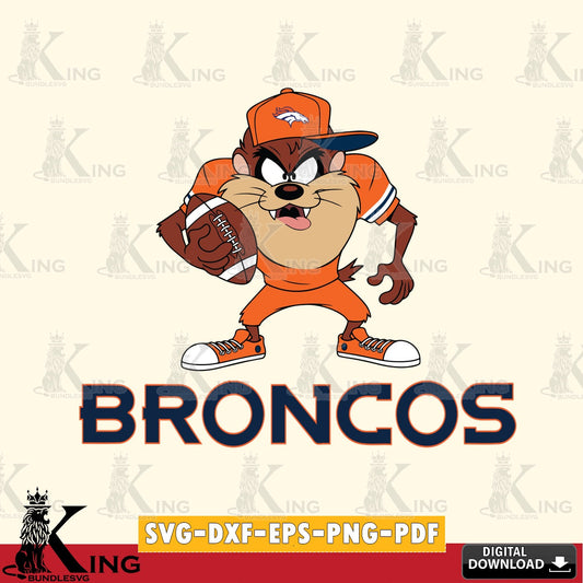 Denver Broncos Đồng phục bóng đá Taz Cut file  , Digital Download , Instant Download, Looney Tunes svg, Football svg