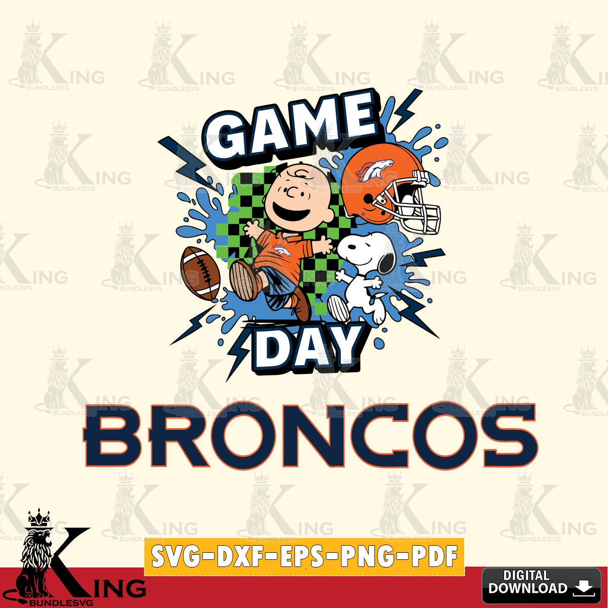 Denver Broncos Game Day Peanuts Cricut file , Cut file  , Digital Download , PDF File , Instant Download