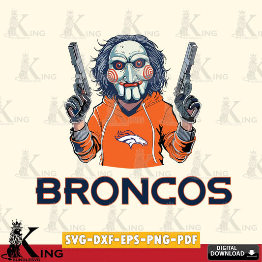 Hand-drawn style art of Denver Broncos Jigsaw Billy Football digital file for silhouette cameo and cricut projects