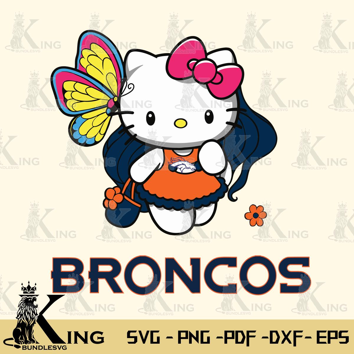 Denver Broncos Kitty Cartoon Svg Eps Dxf Png File, Digital Download