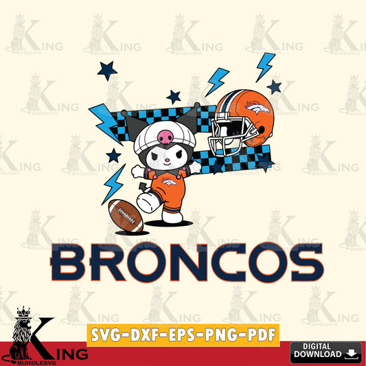 Denver Broncos Kuromi Game Day SVG file, Cricut, Cut file  , Digital Download , Instant Download, Sanrio svg, Clipart