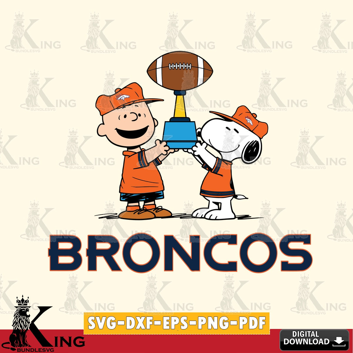 Denver Broncos Peanuts Football Trophy Cricut file , Cut file  , Digital Download , PDF File , Instant Download