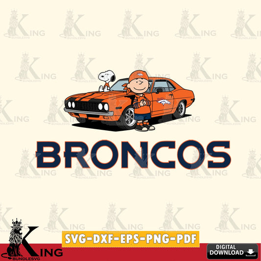 Denver Broncos Peanuts Muscle Car Cricut file , Cut file  , Digital Download , PDF File , Instant Download