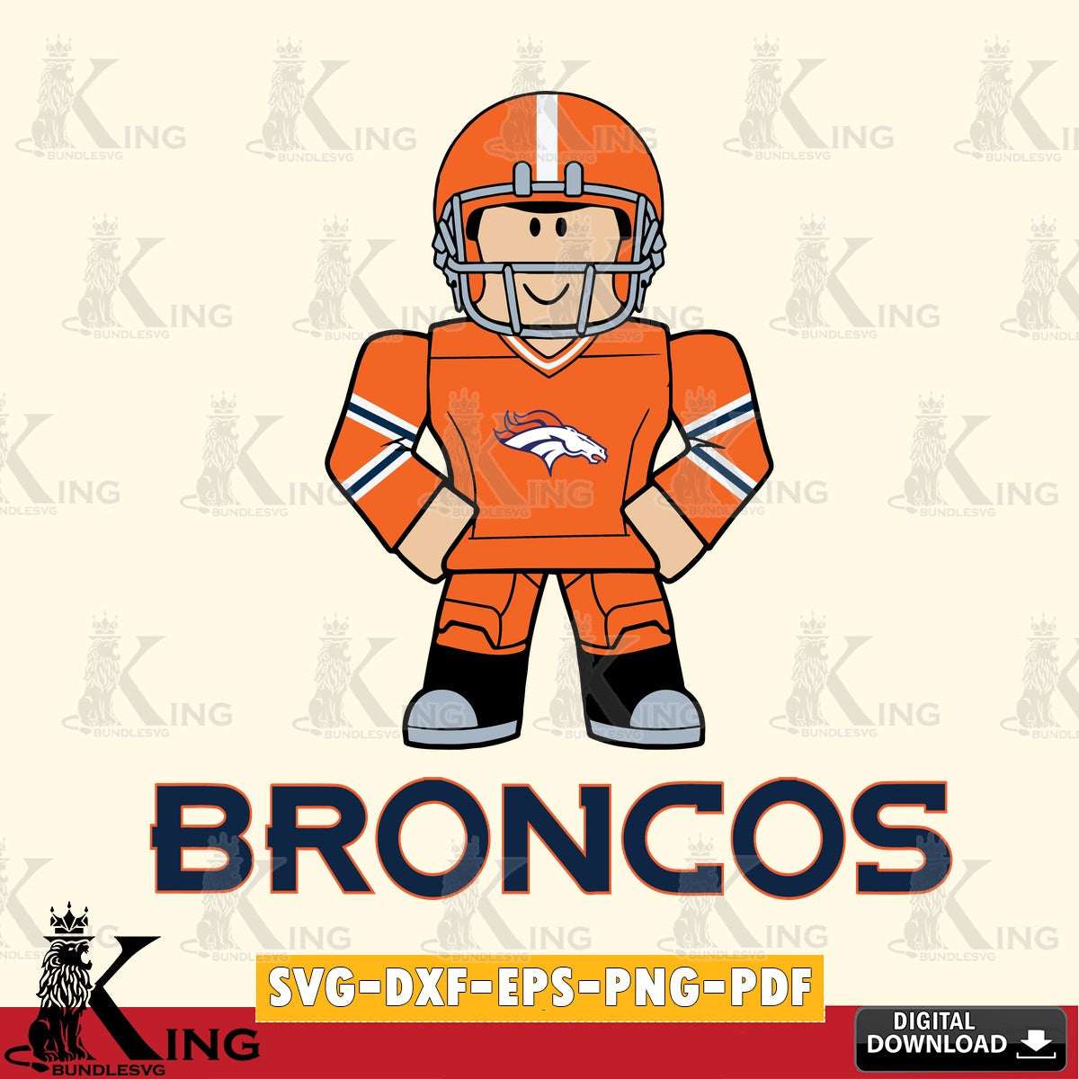 Denver Broncos Roblox Cool Football SVG file , Cricut, NFL  File cut , Digital Download , PDF File