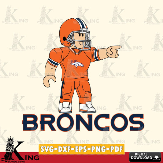 Denver Broncos Roblox Player Football SVG file , Cricut, NFL  File cut , Digital Download , PDF File