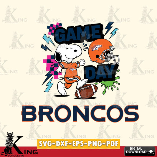 Denver Broncos Snoopy Game day Cricut file , Cut file  , Digital Download , PDF File , Instant Download