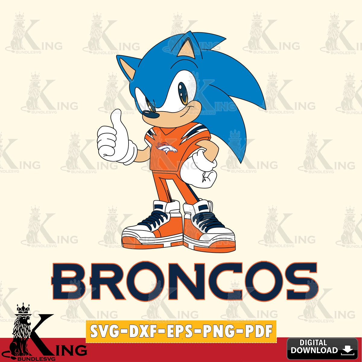 Stylish representation of Denver Broncos Sonic Like Football, vector illustration for POD merchandise and apparel