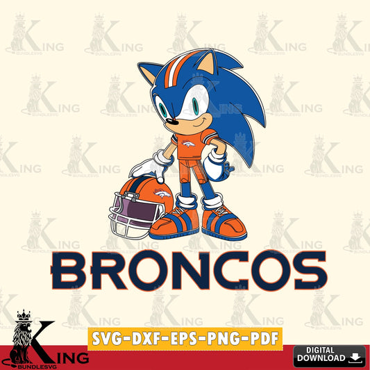 Stylish representation of Denver Broncos Sonic Player Football vector art for engraving, cutting, and printing