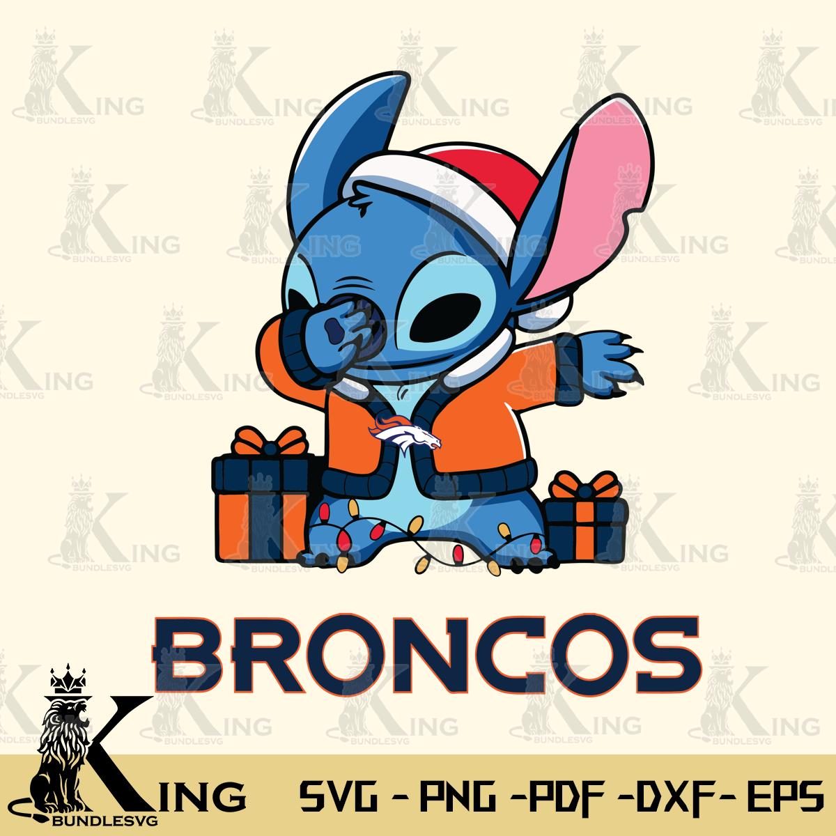 Denver Broncos Stitch Merry Christmas Svg Eps Dxf Png File, Digital Download