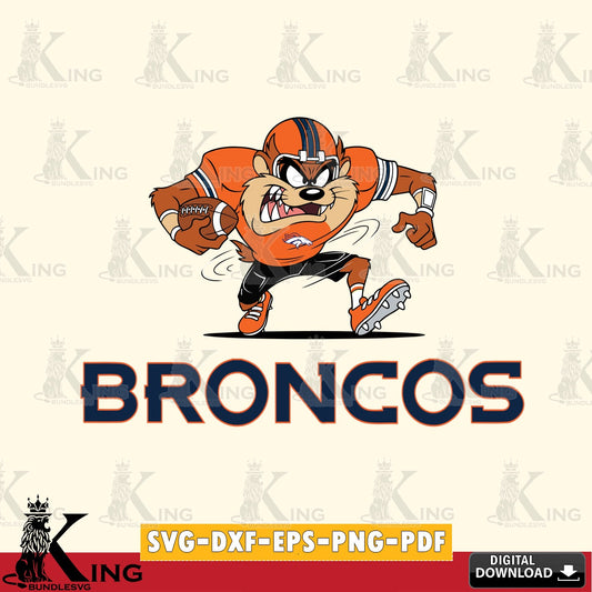 Denver Broncos Taz Football Helmet Cut file  , Digital Download , Instant Download, Looney Tunes svg, Football svg