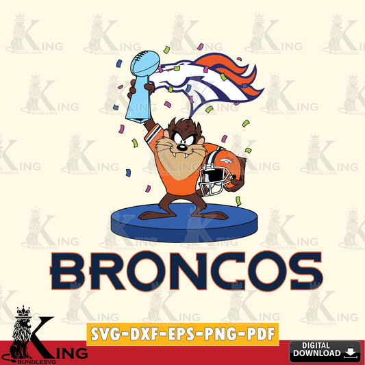 Denver Broncos Taz Trophy Podium Cut file  , Digital Download , Instant Download, Looney Tunes svg, Football svg